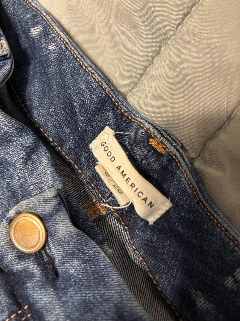 Good American High-Rise Button-Fly Jeans - Medium Blue Wash - Picture 5 of 6
